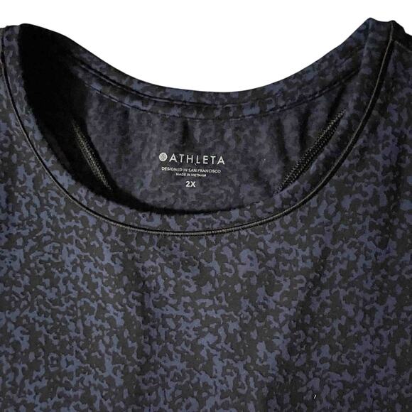 Athleta Women's Speedlight Gravel Tank Top Black White Speckle Print Dot Size 2X - Picture 4 of 9